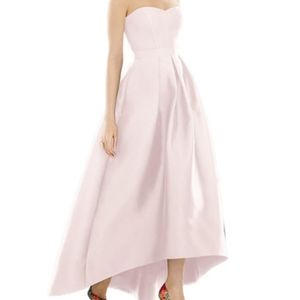 Alfred Sung Strapless High/Low Blush Ballgown 12